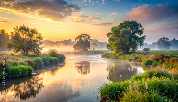 Obraz sunrise over lake