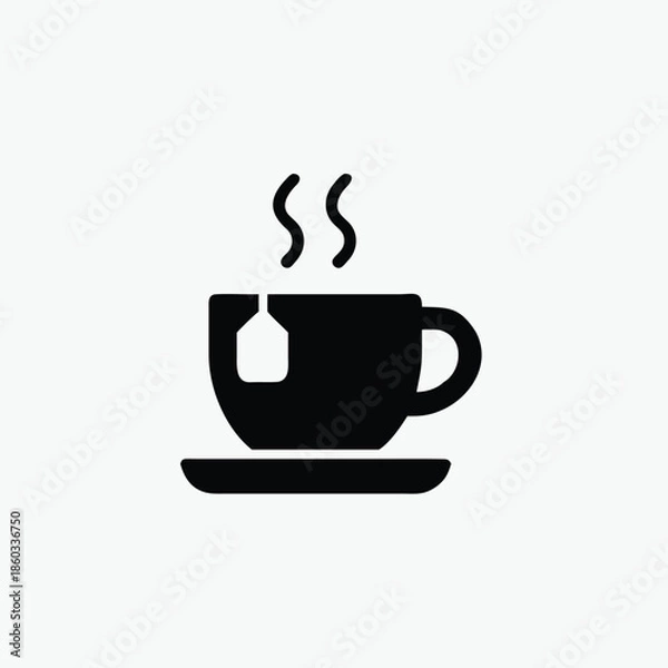 Obraz  tea or coffee cup icon silhoutte vector template 