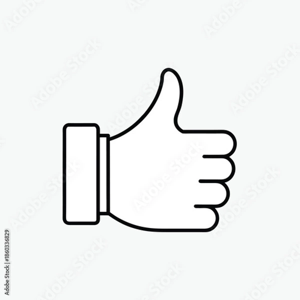 Obraz thumbs up editable stroke outline icon template
