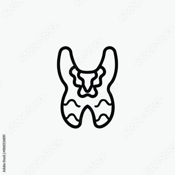 Obraz thyroid line art icon silhoutte vector template