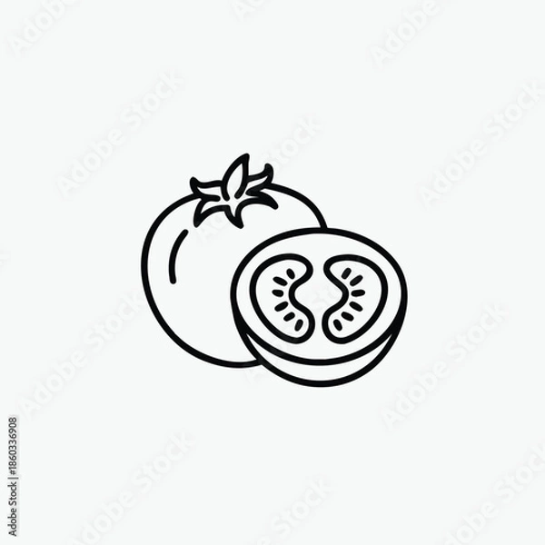 Obraz tomato vector line icon silhoutte vector templte