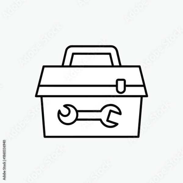 Obraz toolbox a toolbox with a wrench template