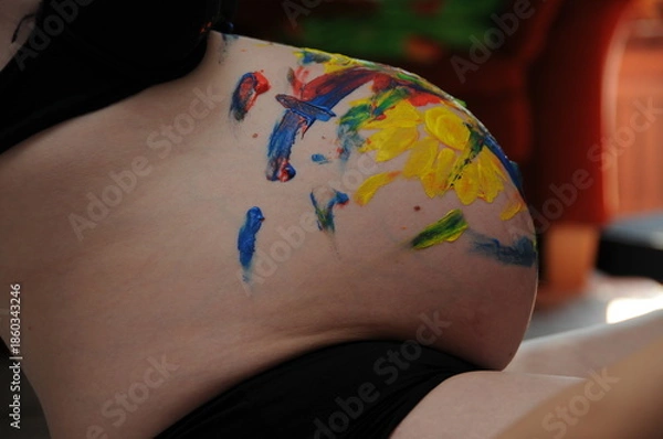 Obraz schwangerschaft bauch bunt