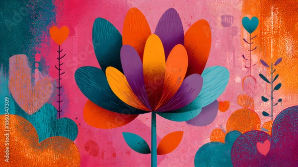 Obraz Abstract floral composition