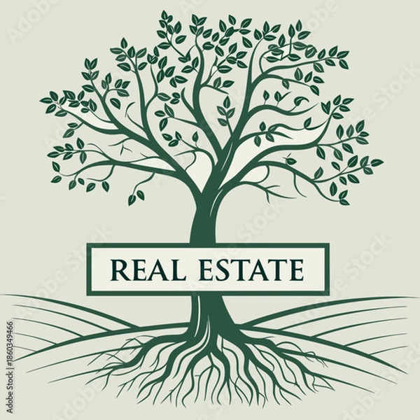 Fototapeta vector tree with roots