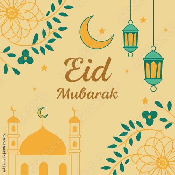 Fototapeta eid mubarak greeting card