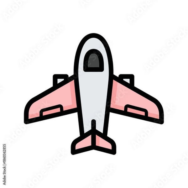 Obraz A flat, minimalist airplane icon