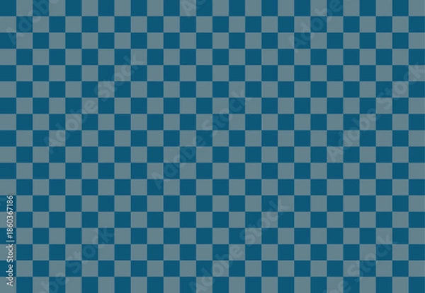 Fototapeta 青い市松模様の和柄シームレスパターン背景画像ベクターイラスト