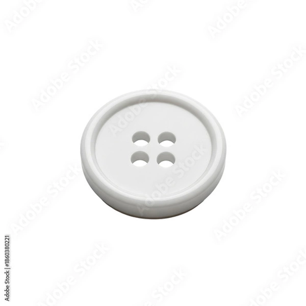 Fototapeta Single white sewing button