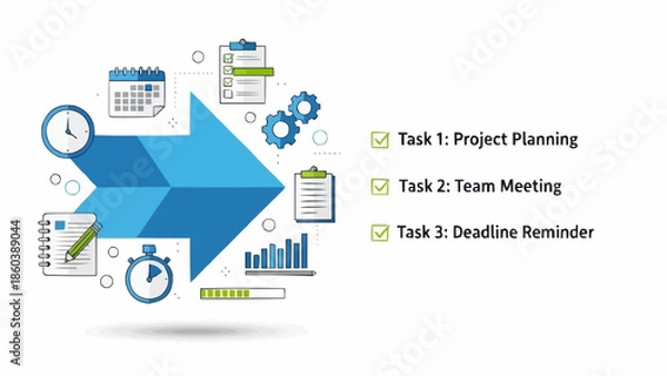 Obraz Project Planning and Team Collaboration Workflow Illustration.