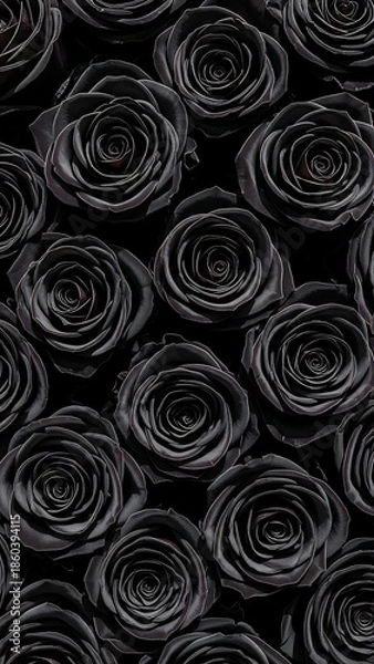 Obraz Black roses pattern seamless texture for elegant romantic design backgrounds