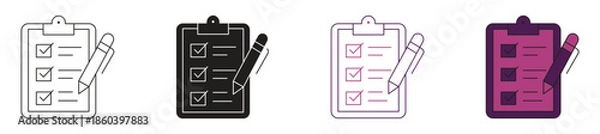 Obraz Assessment Icon Set, Vector Illustration.