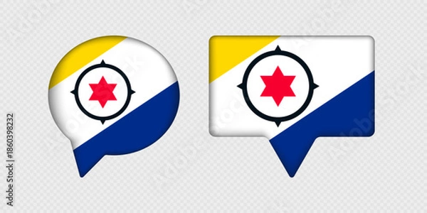 Obraz Flag of Bonaire in speech bubble.