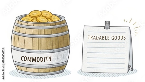 Obraz Gold Commodity Barrel and Tradable Goods Note