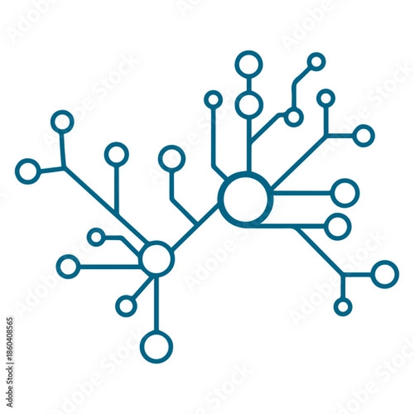 Fototapeta abstract technology network element with connected node.
