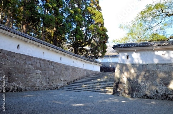 Fototapeta 飫肥城 大手門の土塀