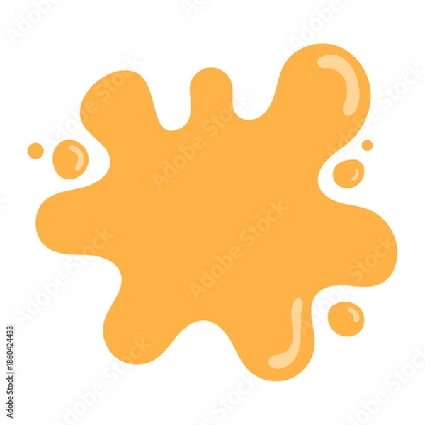 Obraz Melted cheese splash flat vector illustration isolated on white