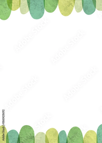 Obraz 水彩の緑の森の背景フレーム　縦