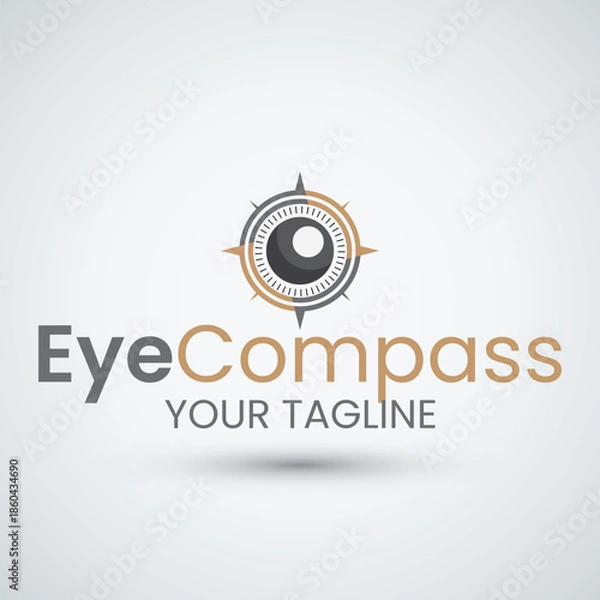 Obraz Eye Compass Logo Design with Navigation and Vision Concept