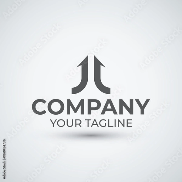 Obraz Abstract Upward Growth Arrows Logo for Business Success
