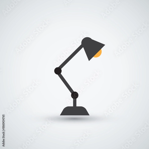 Obraz Flat Desk Lamp Icon for Office and Study Concept