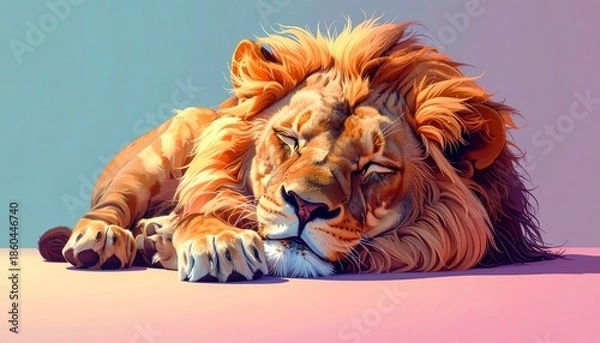 Obraz 寝ているライオン