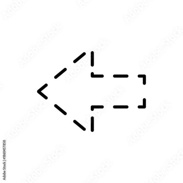 Obraz 破線の矢印のアイコン