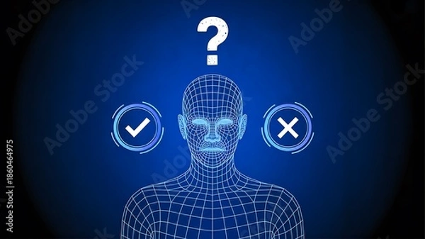 Obraz Human decision making concept with correct and wrong choices
