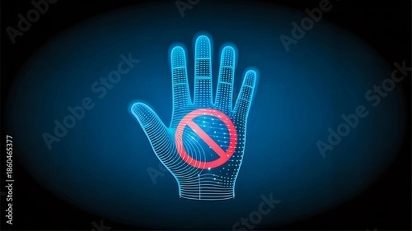 Obraz Stop hand gesture symbolizing restriction and warning concept
