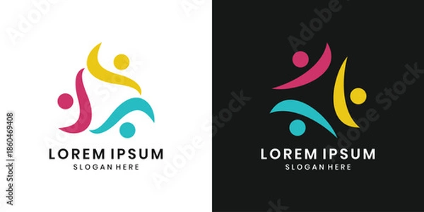 Obraz Abstract community logo for unity and teamwork