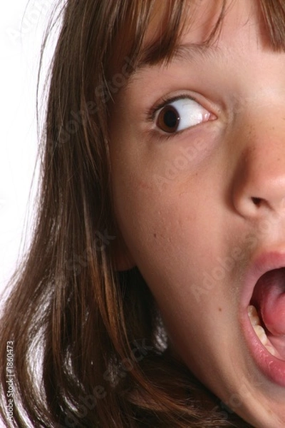 Obraz scared child looking right