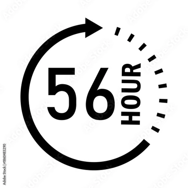 Fototapeta Fifty six hour countdown timer icon