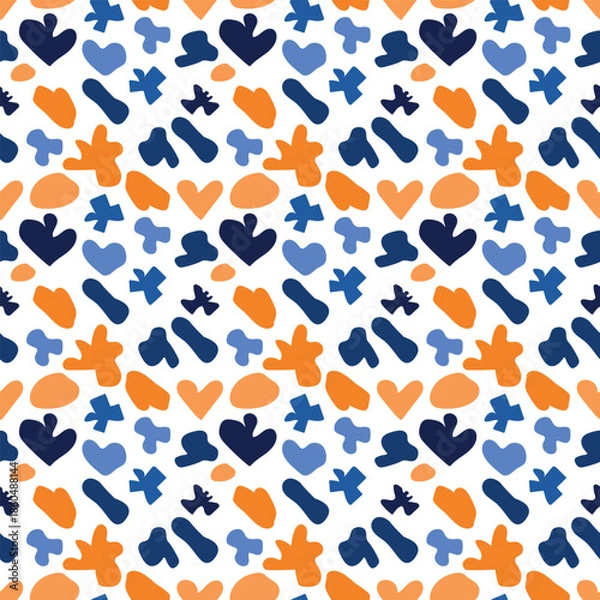 Obraz seamless pattern with hearts. Abstract hand drawn background. 