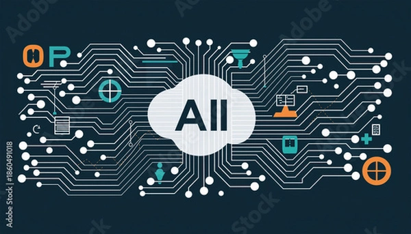 Obraz Artificial Intelligence Driving Digital Transformation and Automation