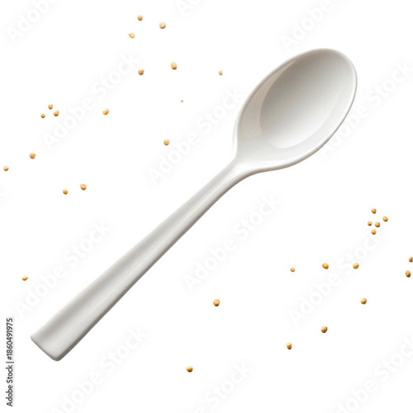 Obraz Disposable spoon isolated on white background 2