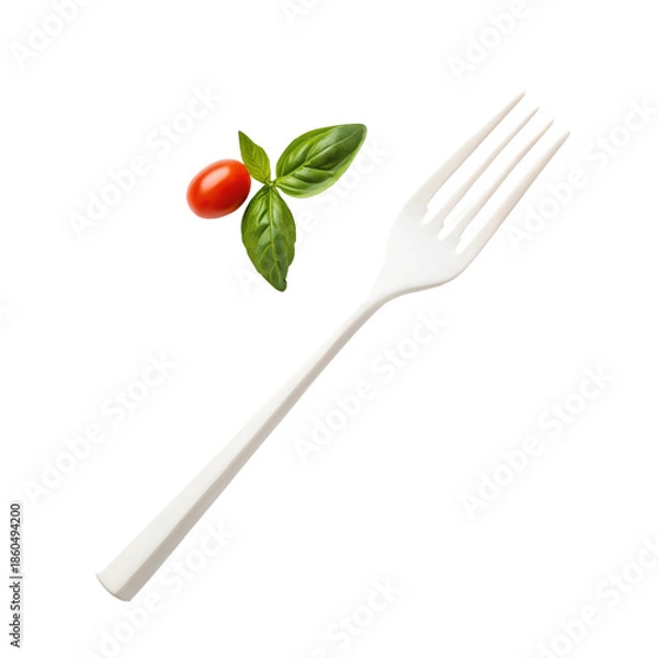Obraz Disposable fork isolated on white background