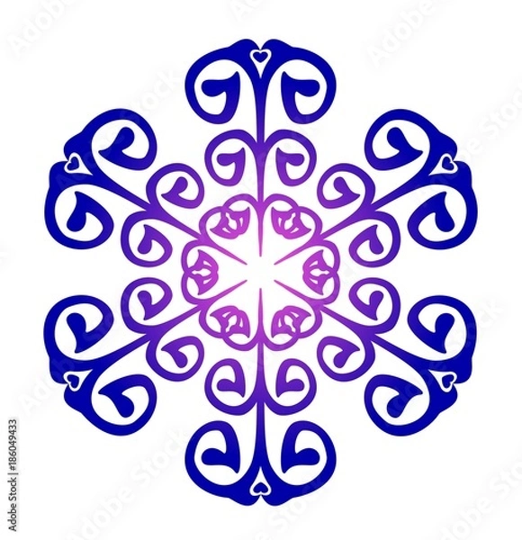 Obraz blue snowflake on white background