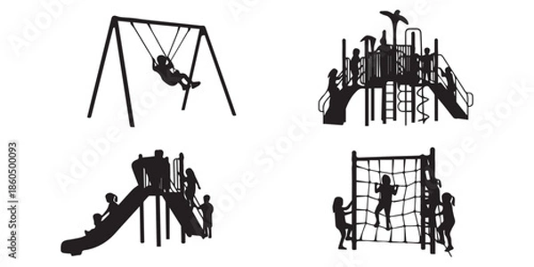 Obraz Playground children playing Vector, illustration
