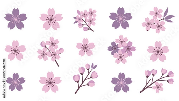 Obraz multiple flower and branch variations