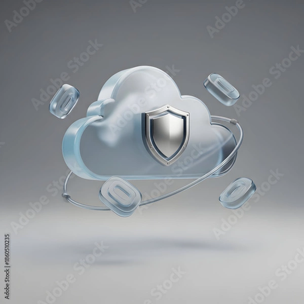 Fototapeta Cloud Computing Security Shield Protection.