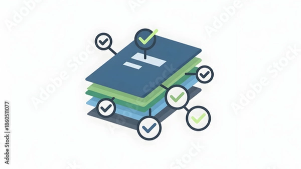 Fototapeta Checklist documents stack icon vector.