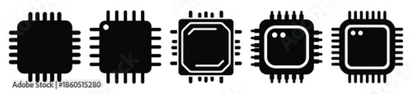 Obraz Isolated chip processor on the white background.