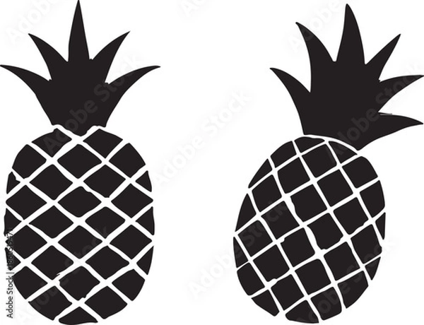 Obraz two pineapples on white background