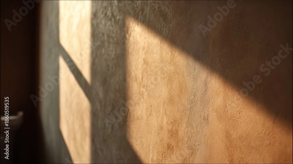 Fototapeta 光が差し込む室内の壁の様子