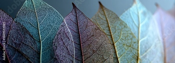 Fototapeta 葉の詳細なテクスチャが並ぶ