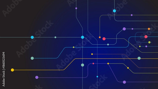 Obraz Abstract Network Connection Lines  Technology Background