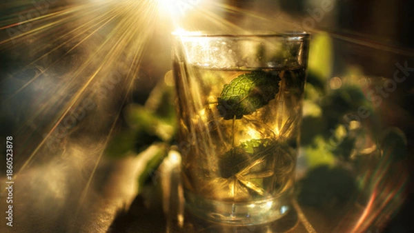 Obraz Refreshing Mint Tea in Sunlight