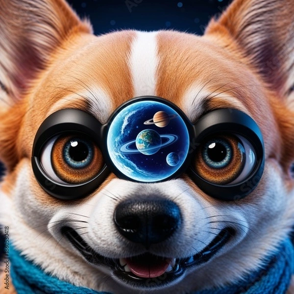 Obraz dog in glasses