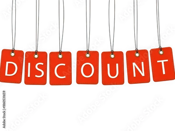 Obraz Discount tags isolated on transparent background