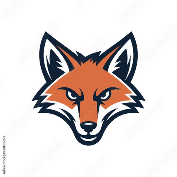 Obraz Fox head logo illustration with sharp eyes and dynamic expression.